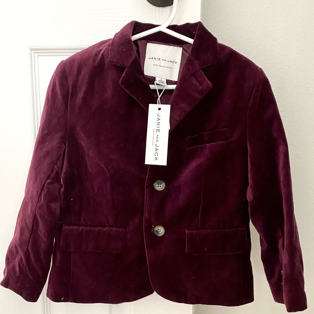 Janie and Jack Maroon jacket size 4